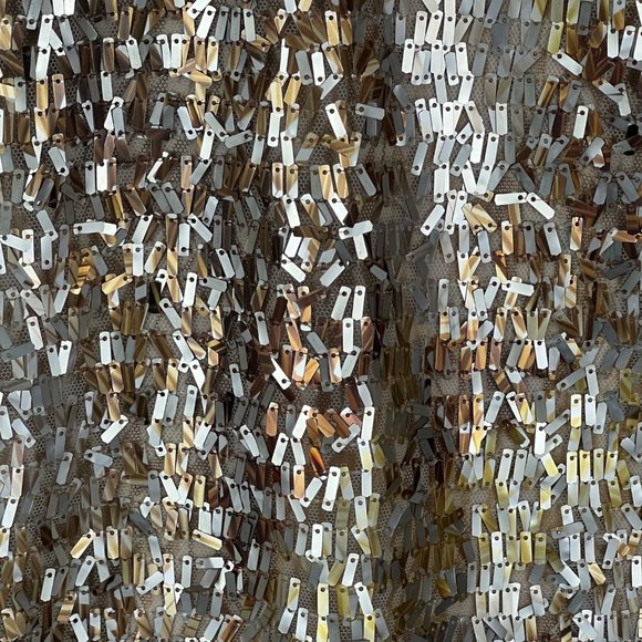 Josie Natori Womens Metallic Sequin Sleeveless V Neck Cocktail Dress size 10 - Picture 4 of 13